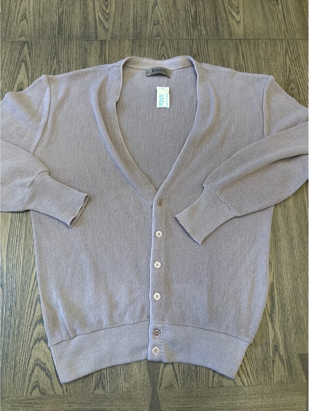 Vintage Jantzen Purple Button-Up Cardigan Sweater Made in USA